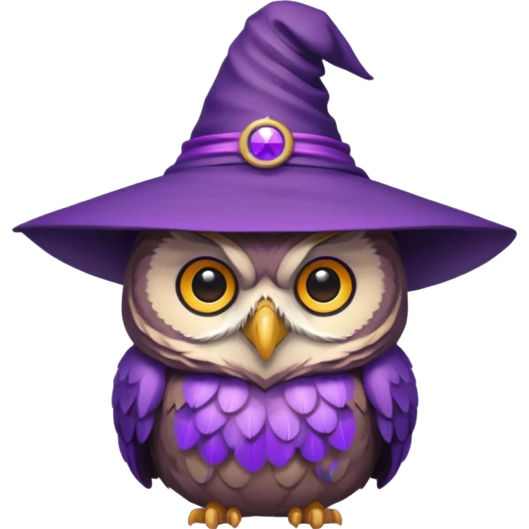 owl wear purple wicth hat emoji