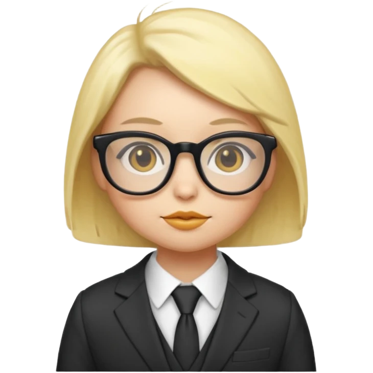chick animal with glasses, wearing suit emoji