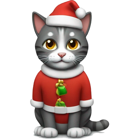 cat in a santa claus costume emoji