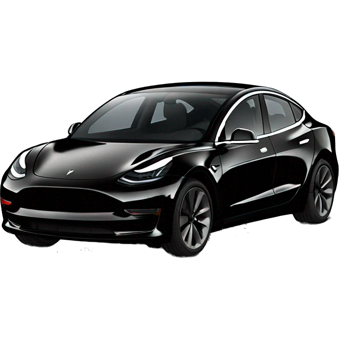 Black Tesla model 3 emoji