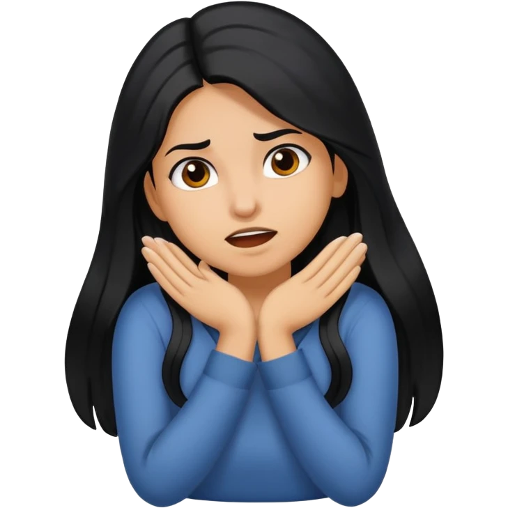  mad, young, Hispanic woman with long black hair, putting her hands around someone's neck  emoji