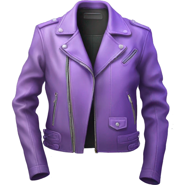 Realistic isolated side view of an open lavender to light purple ombre fashion leather jacket emoji