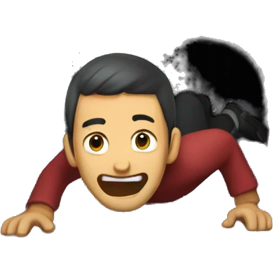 Guy crawling in tunnel emoji
