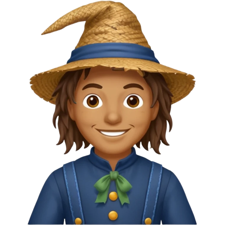 Scarecrow from the Wizard of Oz with dark blue outfit emoji