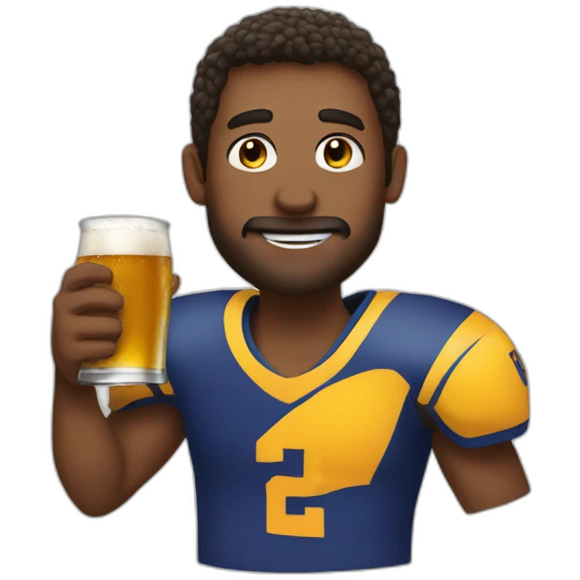 drinking beer football emoji