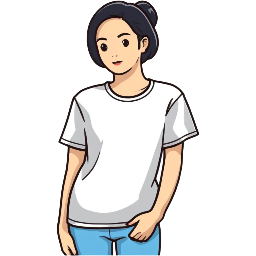 woman wearing a t-shirt emoji
