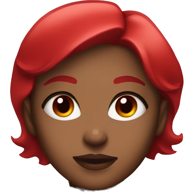 A girl with red eyes and red twin drills emoji