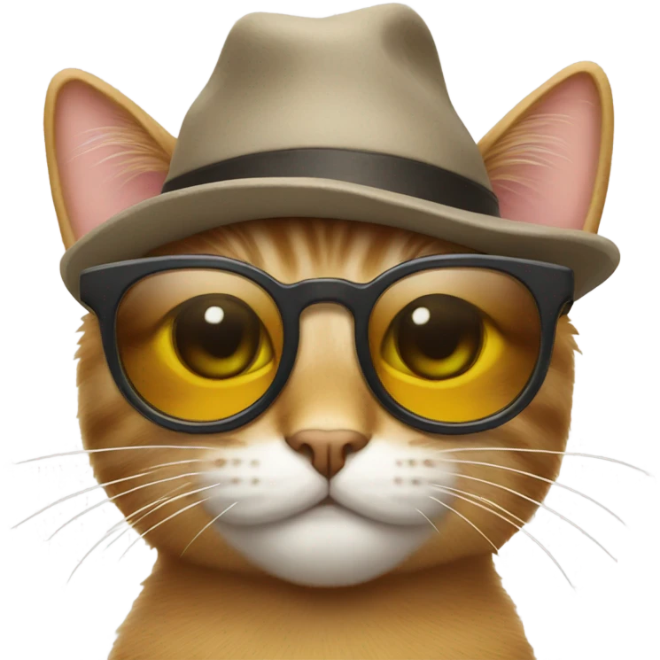 Cat with sunglasses and hat emoji