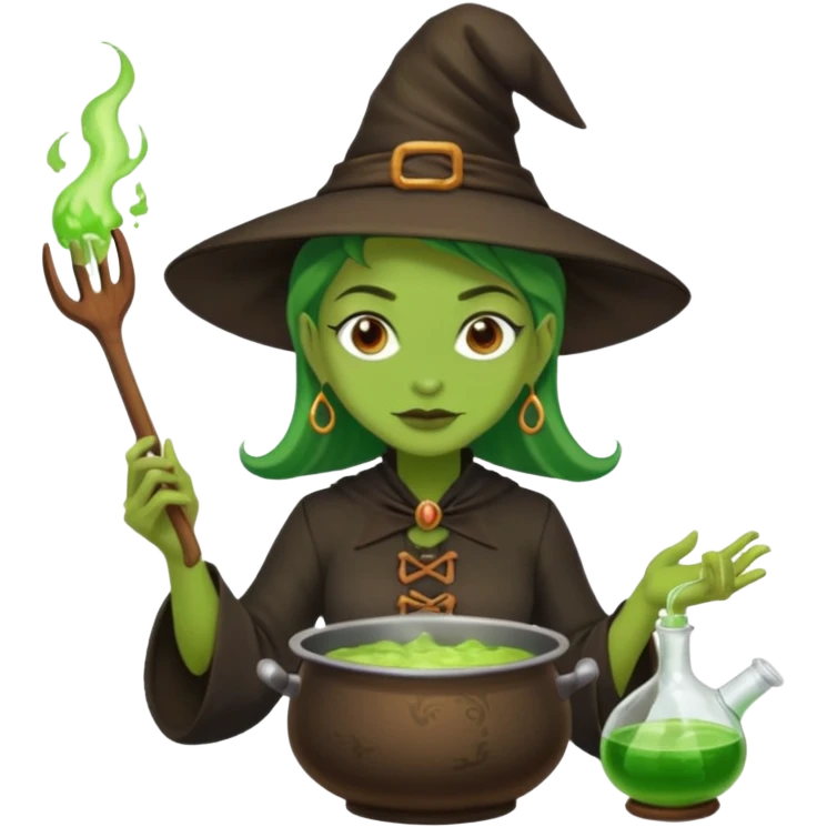 green witch cooking potion emoji