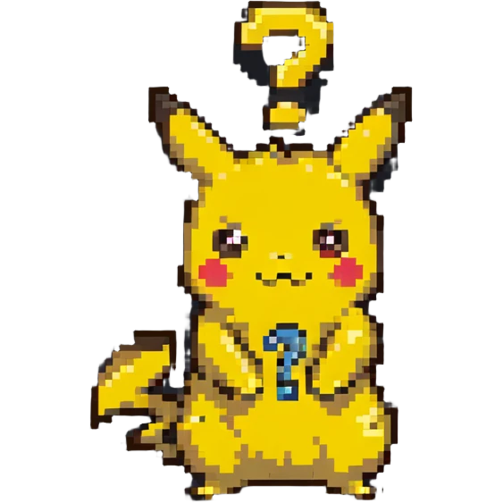 confused Pikachu with question mark emoji