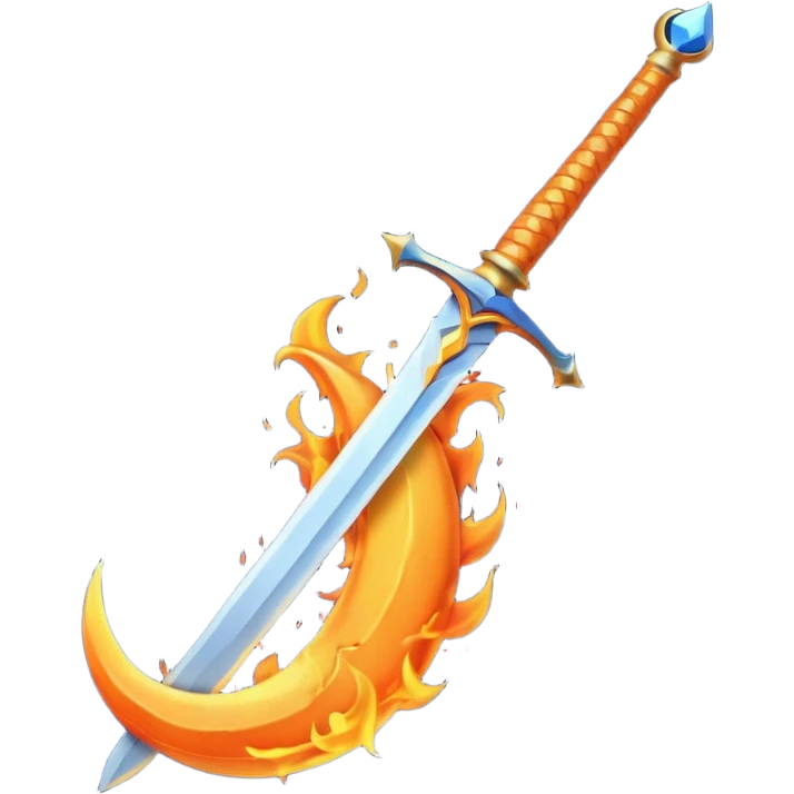 sword fire moon emoji