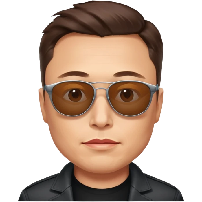 Elon musk With sunglasses looking at you emoji