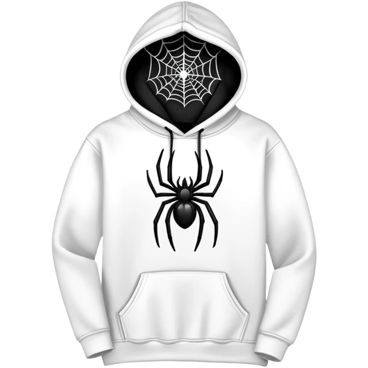 The Black Sp5der Hoodie features a black base with distinctive middle spot where there is a spider web on it emoji