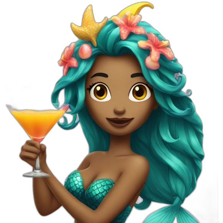 Mermaid drinks coctail emoji