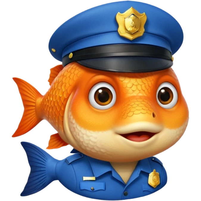 ORENGE COLOR FİSH WİTH POLİCE HAT emoji