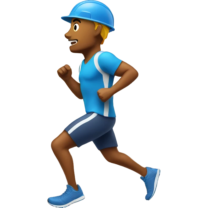man running with sport clothes and hard hat emoji