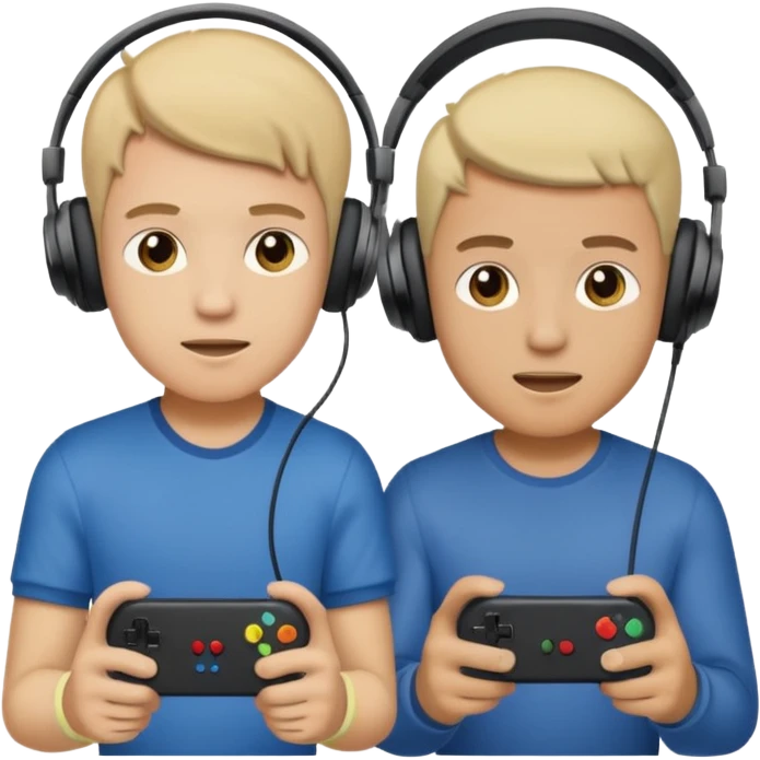 two brothers playings videogames emoji