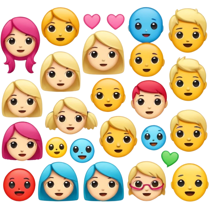 Cute cartoon sticker, simple flat design, bold outline, bright colors, chibi style, expressive face, minimal background, vector style, high contrast, emoji-like, transparent background, sticker pack style emoji