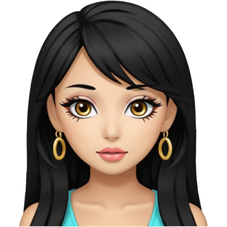 Gyaru girl black hair emoji