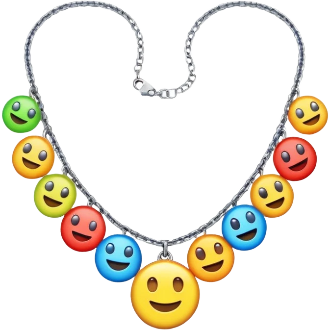 multicolored necklace, 3d emogis emoji