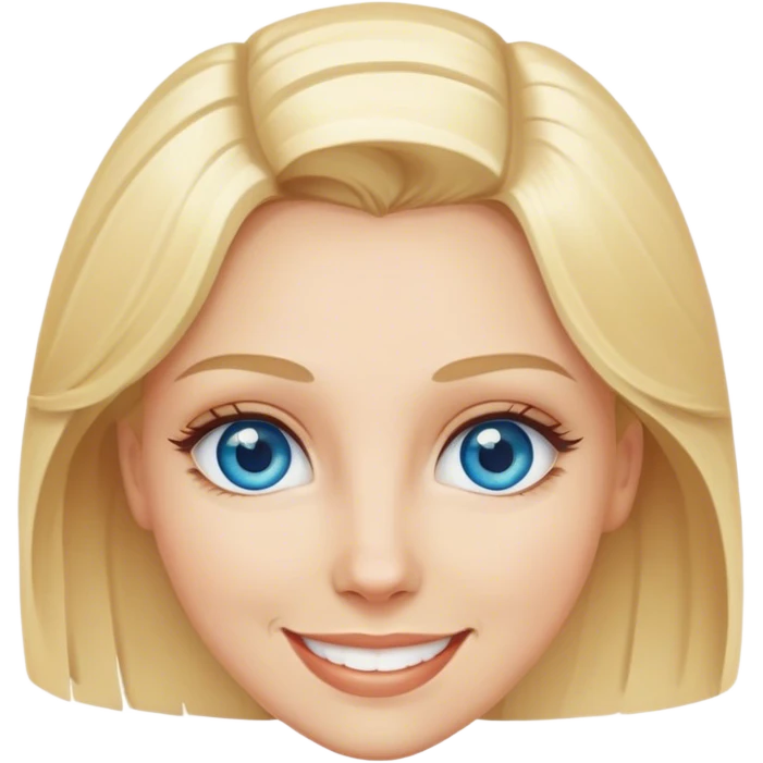 blonde blue eye woman smiling portrait emoji