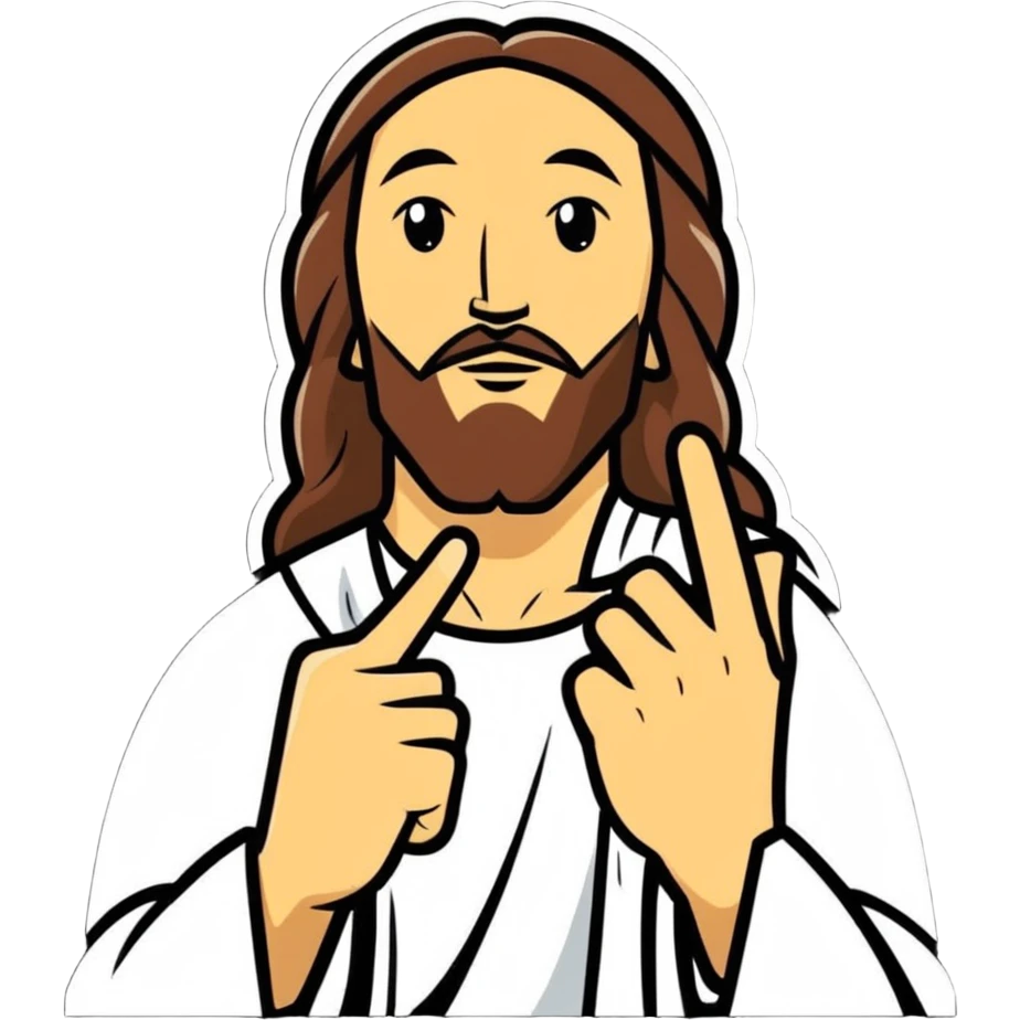 Jesus Christ character flipping the middle finger emoji