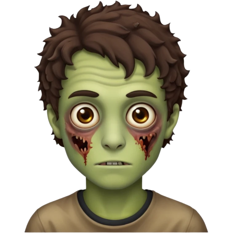 это должен быть юноша, глаза цвета хамелион, но более коричневые, выглядит как зомби и еще немножко кудрявые волосы темно коричневого цвета emoji