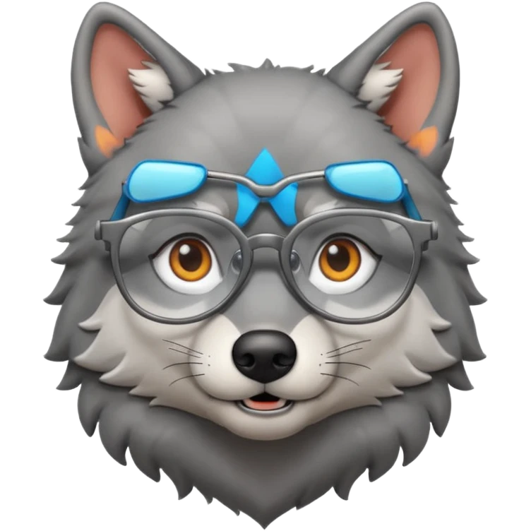 Lupo con occhiali  emoji