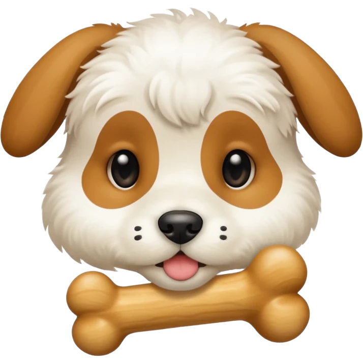 puppy face with white bone  emoji