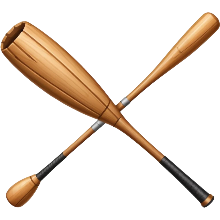 Nailed Bat made of wood and its like a Base ball Bat emoji