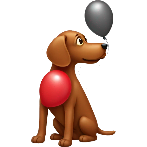 red balloon animal dog emoji