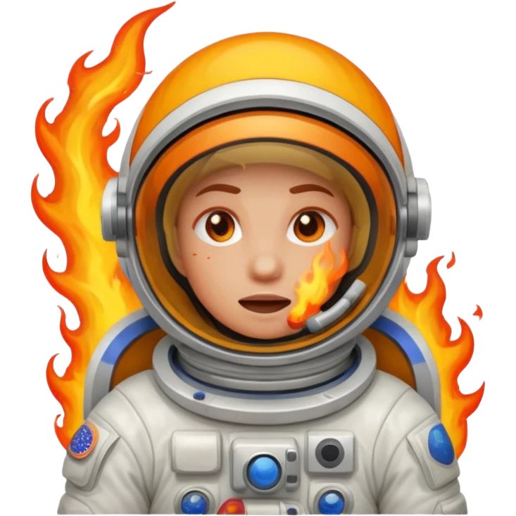astronaut breathing flames emoji