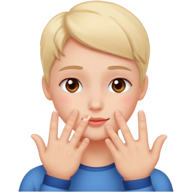 blushing with fingers emoji