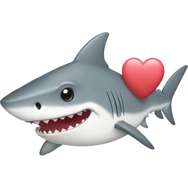 sad shark with heart emoji