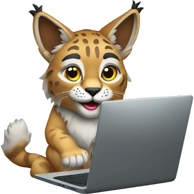 A lynx with a laptop emoji