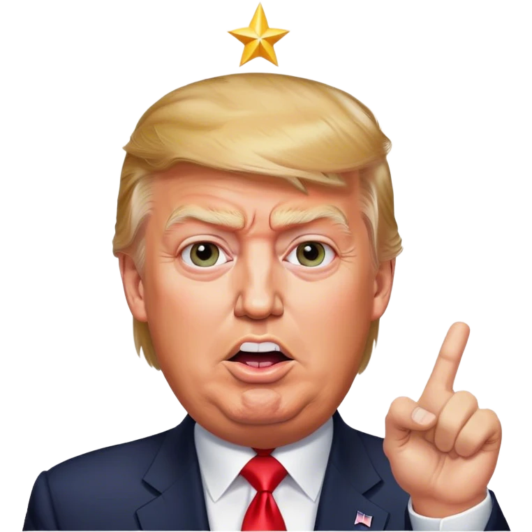 Super-realistic Donald Trump shows victory, realistic face emoji