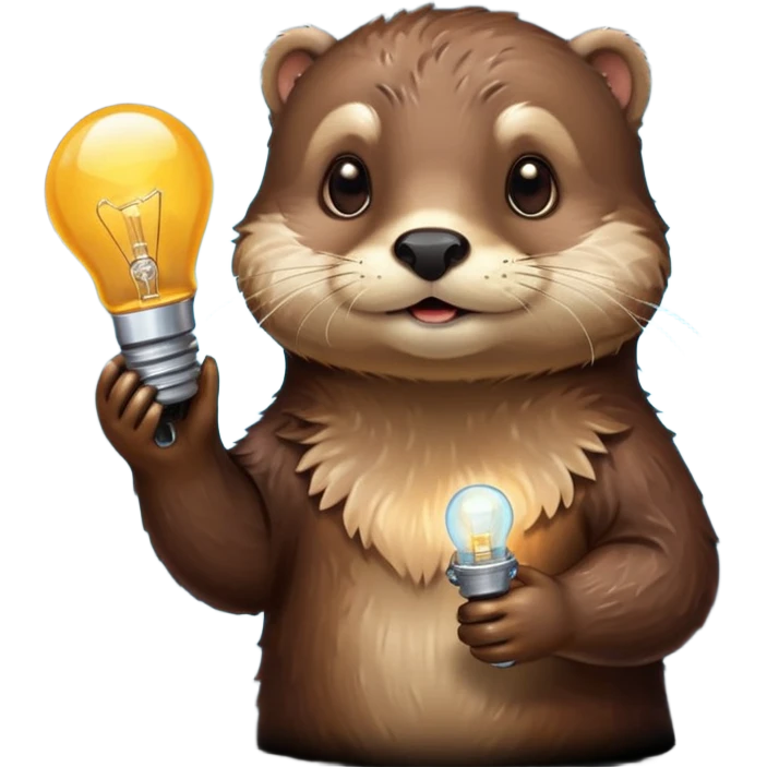 otter holding a lightbulb emoji