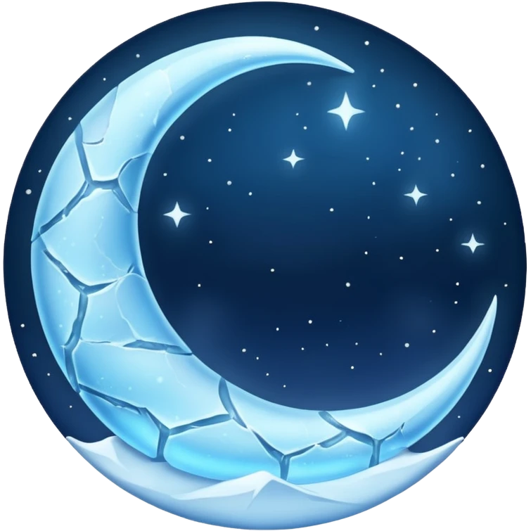 Frozen crescent moon emoji