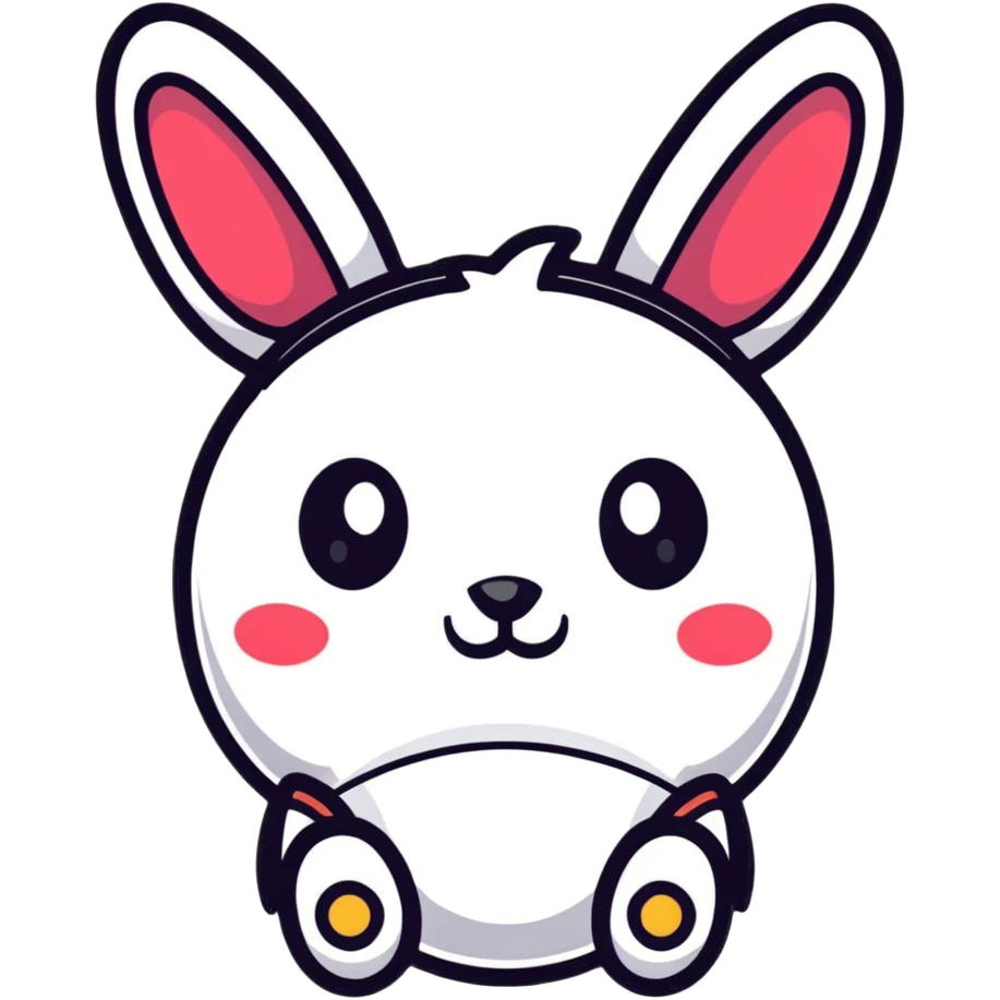 happy futuristic rabbit robot face, only the face emoji