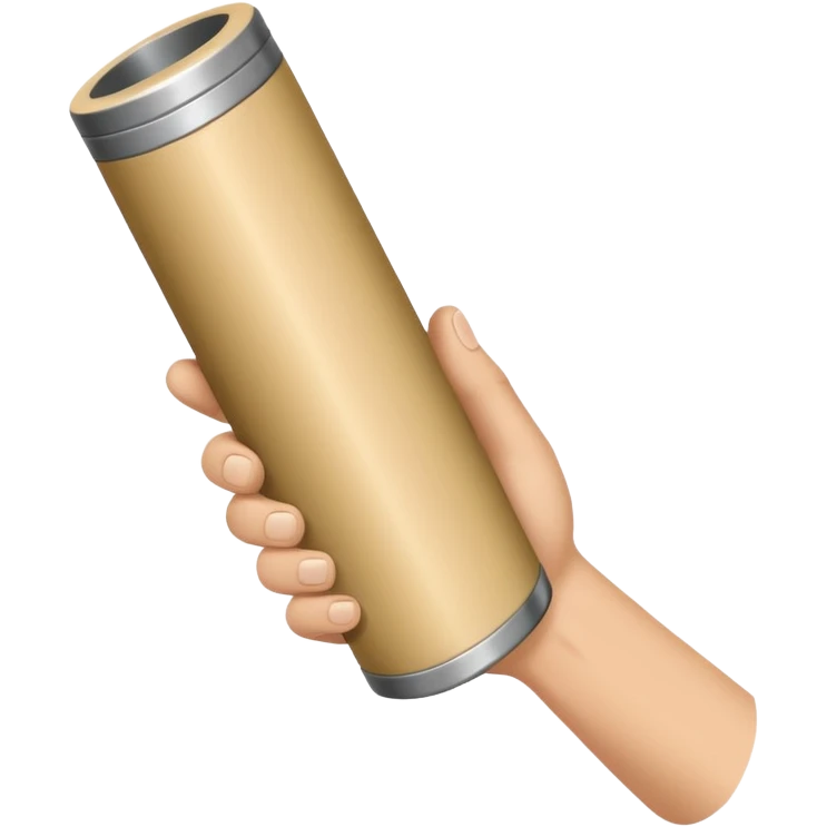 a beige skin colored hand holding a cylindrical tube, no sleeves, no clothes emoji