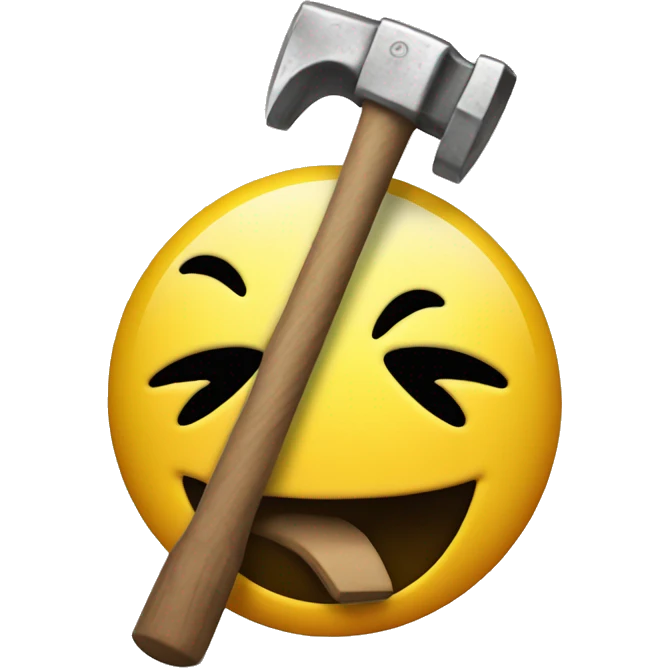 Smiley face with hammer bonking it's head emoji