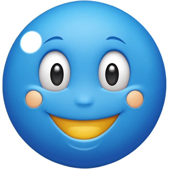 blue ball having a face pointing and laughing emoji