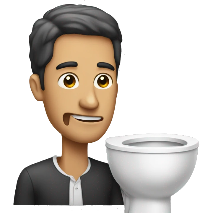 a man with a long neck that comes out a toilet emoji