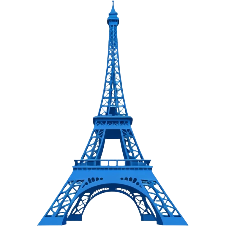 create a blue emoji of tour eiffel. 2D style emoji