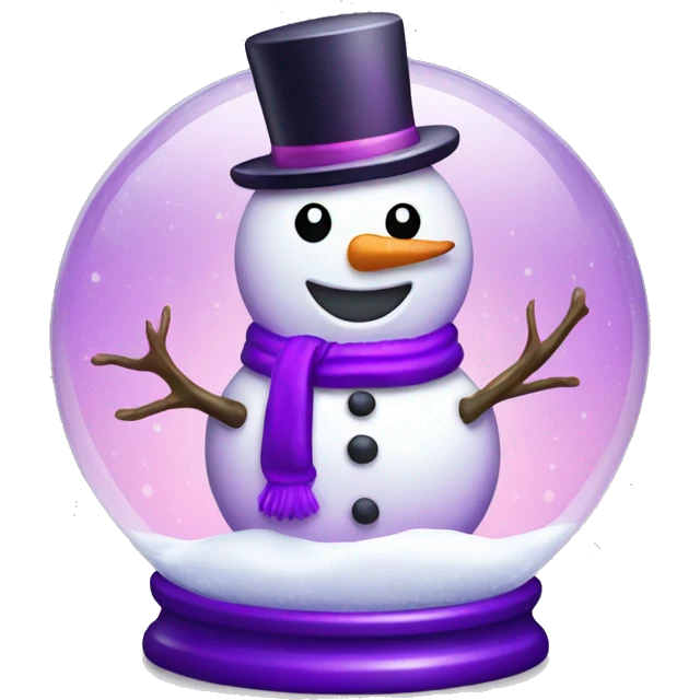 Pink and purple snowman snow globe emoji