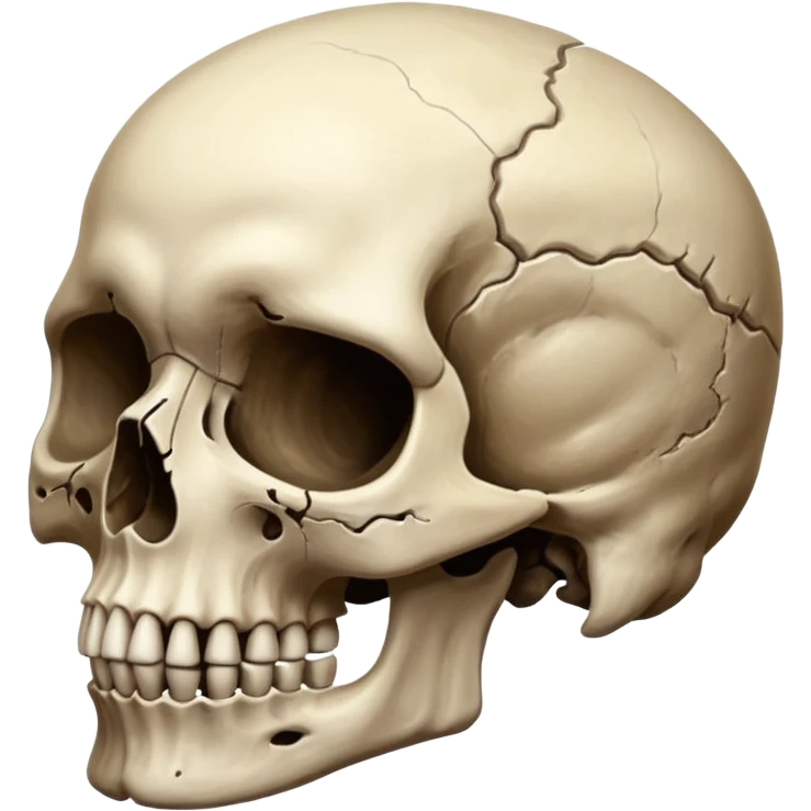 A skull with half turning to dust emoji