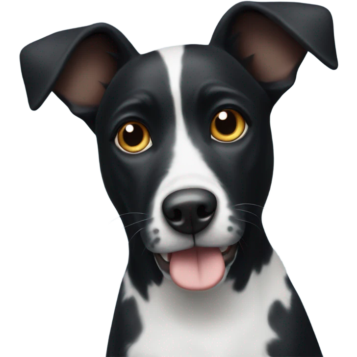 black dog with white spots and pointy ears emoji