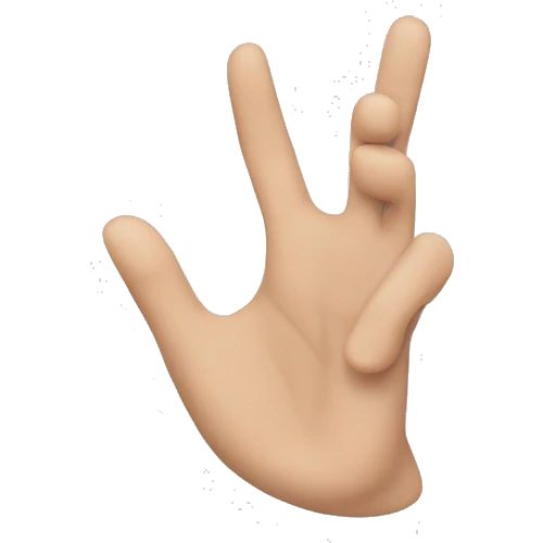 s shape using hand emoji
