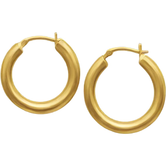 minimal gold hoop Earrings closeup emoji
