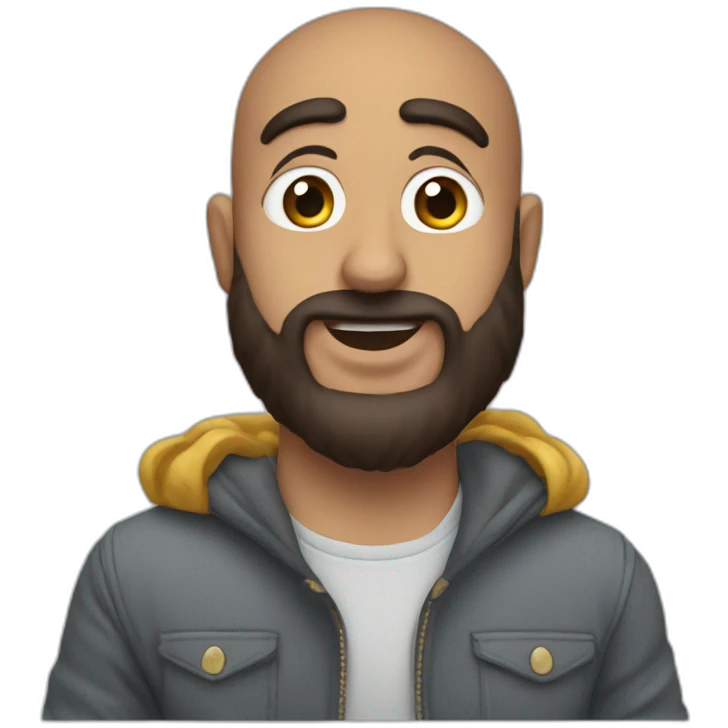 Chico barbudo con un gsto emoji